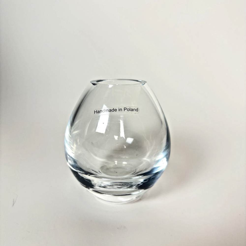Vintage Art Glass Vase Handmade In Poland